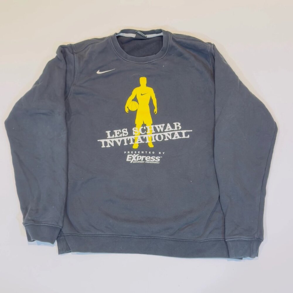 Men’s Nike Black Crew Neck Sweatshirt Medium – Les Schwab Invitational Pullover